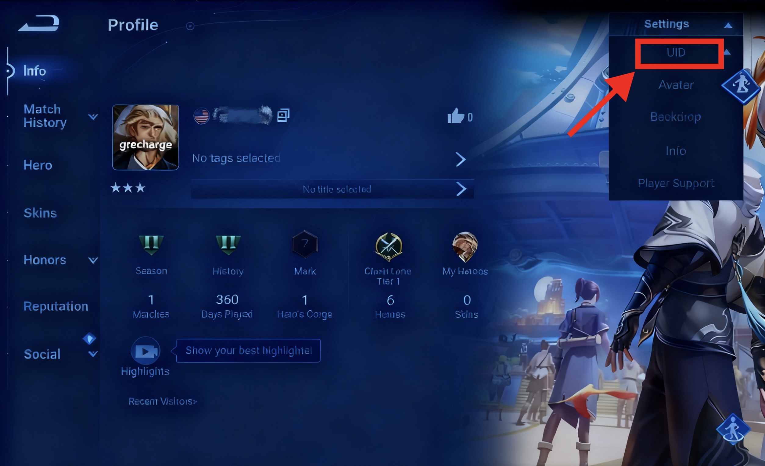 How to obtain the Honor of Kings UID in the game?